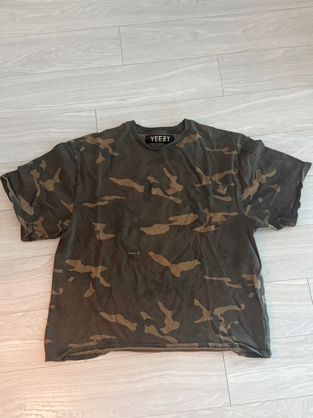 Yeezy Men's Camo Short Sleeve Tee - Olive Green/Brown